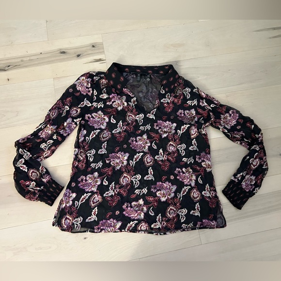 White House Black Market Tops - White House Black Market Sheer Floral Top XS